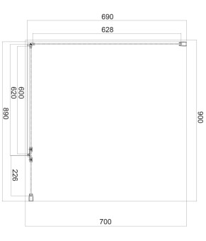 Душевая кабина Omnires Manhattan 90x70см безопасное стекло, хром (MH9070CRTR)