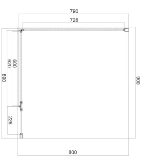 Душевая кабина Omnires Manhattan 90x80см безопасное стекло, хром (MH9080CRTR)