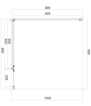 Душевая кабина Omnires Manhattan 90x100см безопасное стекло, хром (MH9010CRTR)