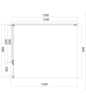 Душевая кабина Omnires Manhattan 90x120см безопасное стекло, хром (MH9012CRTR)