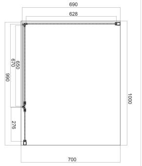 Душевая кабина Omnires Manhattan 100x70см безопасное стекло, хром (MH1070CRTR)
