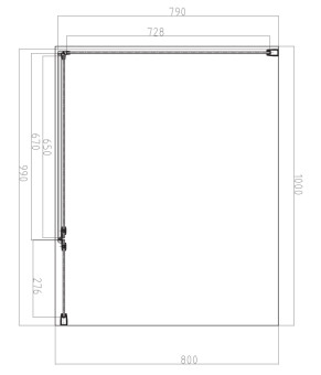 Душевая кабина Omnires Manhattan 100x80см безопасное стекло, хром (MH1080CRTR)
