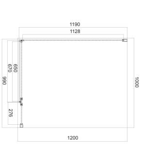 Душевая кабина Omnires Manhattan 100x120см безопасное стекло, хром (MH1012CRTR)