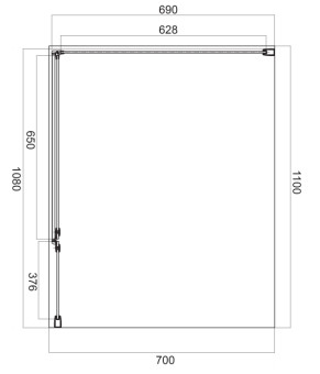 Душевая кабина Omnires Manhattan 110x70см безопасное стекло, хром (MH1170CRTR)