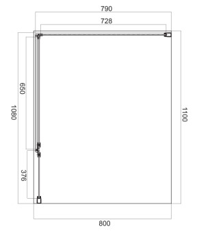 Душевая кабина Omnires Manhattan 110x80см безопасное стекло, хром (MH1180CRTR)