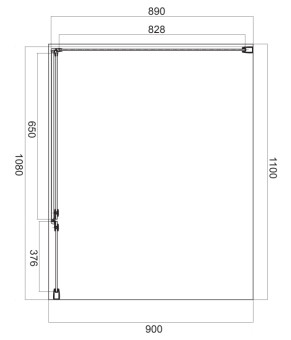 Душевая кабина Omnires Manhattan 110x90см безопасное стекло, хром (MH1190CRTR)