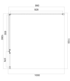 Душевая кабина Omnires Manhattan 110x100см безопасное стекло, хром (MH1110CRTR)