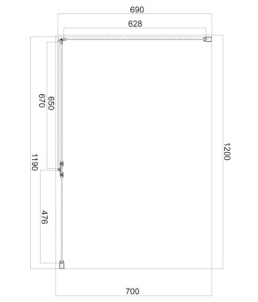 Душевая кабина Omnires Manhattan 120x70см безопасное стекло, хром (MH1270CRTR)