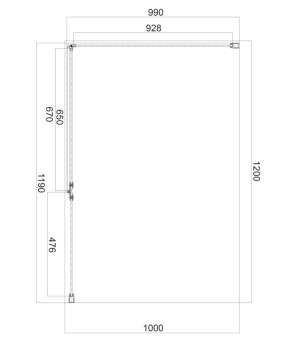 Душевая кабина Omnires Manhattan 120x100см безопасное стекло, хром (MH1210CRTR)