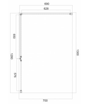 Душевая кабина Omnires Manhattan 130x70см безопасное стекло, хром (MH1370CRTR)
