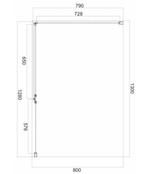 Душевая кабина Omnires Manhattan 130x80см безопасное стекло, хром (MH1380CRTR)