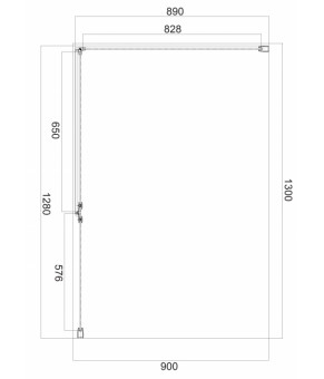 Душевая кабина Omnires Manhattan 130x90см безопасное стекло, хром (MH1390CRTR)