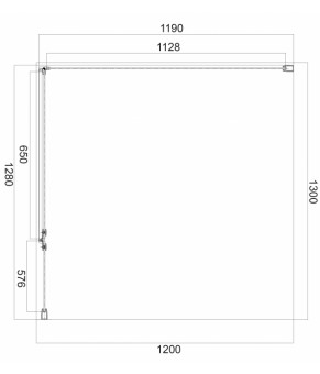 Душевая кабина Omnires Manhattan 130x120см безопасное стекло, хром (MH1312CRTR)