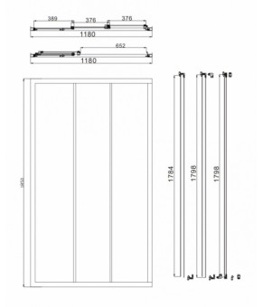Душевые двери Omnires Bronx 120x185см безопасное стекло, хром (S20A3120CRTR)