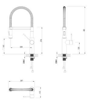 Смеситель для кухни Omnires X3 chrome (X3CR)