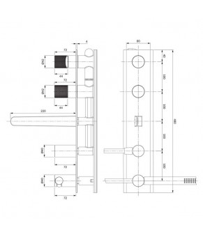Смеситель для ванны и душа Omnires Contour скрытого монтажа, antracite (CT8037/1AT)