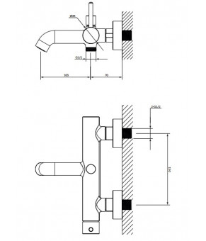 Смеситель для ванны с душевым комплектом Omnires Y black (Y1231BL)