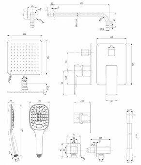 Душевая система скрытого монтажа Omnires Parma chrome/white (SYSPM16ACRB)
