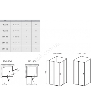 Душевые двери Ravak Chrome CRV2-80 Алюминий Transparent 1QV40C00Z1