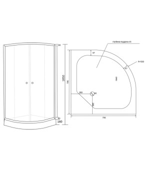 Набор Lidz Latwa SC80x80.SAT.LOW.GR - душевая кабина с тонированным стеклом и поддоном Kupala (SD00048658)