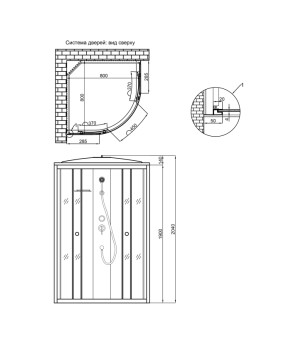 Душевой бокс Lidz Tani SB80x80.SAT.LOW.GR, стекло тонированное 4 мм без поддона