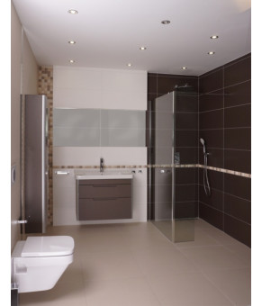 Душевой уголок Omnires Marina Walk In 110x30см безопасное стекло, черный (MA1130BLTR)