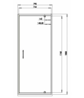 Душевые двери Omnires Manhattan 80x185см безопасное стекло, хром (S80DCRTR)