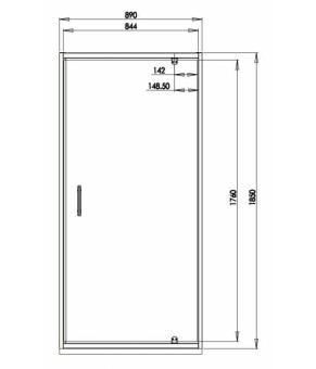 Душевые двери Omnires Manhattan 90x185см безопасное стекло, хром (S90DCRTR)
