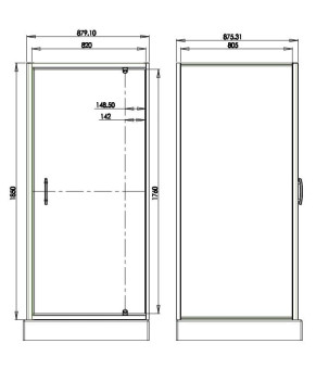 Душевая кабина Omnires S 90x90см безопасное стекло, хром (S90KCRTR)