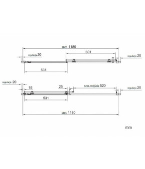 Душевые двери Omnires Chelsea 120x190см безопасное стекло chrome (NDP12XCRTR)
