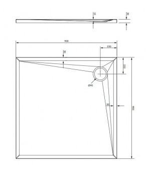 Поддон Omnires Stone 90x90 (STONE90/KBM)