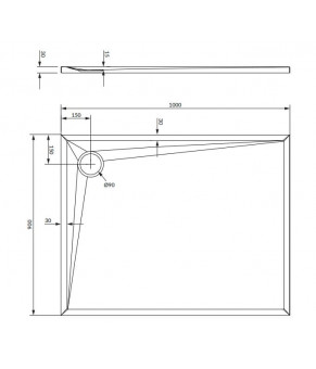 Поддон Omnires Stone 90x100 (STONE90/100BL)