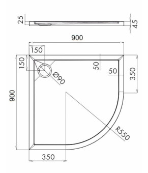 Поддон Omnires Merton 90x90 (MERTON90/OBP)