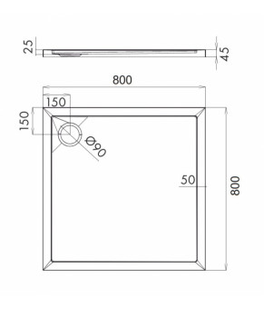 Поддон Omnires Merton 80x80 (MERTON80/KBP)