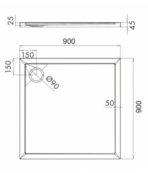 Поддон Omnires Merton 80x80 (MERTON90/KBP)