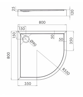 Поддон Omnires Camden 80x80 (CAMDEN80/OBP)