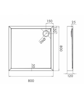 Поддон Omnires Camden 80x80 (CAMDEN80/KBP)