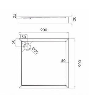 Поддон Omnires Camden 90x90 (CAMDEN90/KBP)