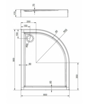 Поддон Omnires Riverside 80x90 (Riverside80/90/LBP)