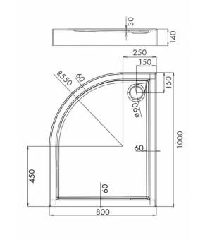 Поддон Omnires Riverside 80x100 (Riverside80/100/PBP)