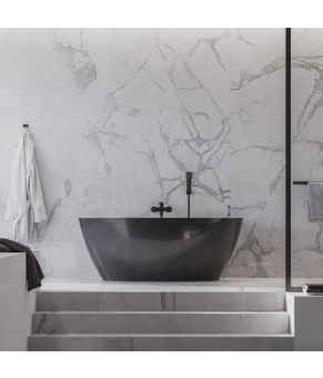 Ванна из искусственного камня Omnires Siena 160x80 black (SIENAWWBCP)