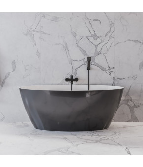 Ванна из искусственного камня Omnires Siena 160x80 black (SIENAWWBCP)