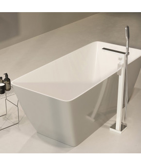 Ванна из искусственного камня Omnires Parma 159x70 прямоугольная white (PARMAWWBP)