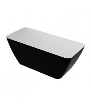 Ванна из искусственного камня Omnires Parma 159x70 прямоугольная black (PARMAWWBCP)