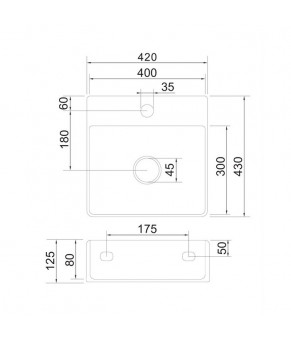 Умывальник Omnires Garland 42x43 white (GARLAND420BP)