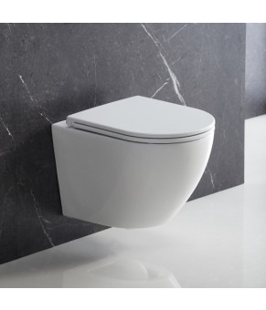 Унитаз Omnires Ottawa 49x37 rimless подвесной, сиденье дюропласт, white gloss (OTTAWAMWBP)