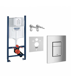 Унитаз Omnires Boston 53x36 rimless подвесной, сиденье дюропласт + инсталляция Grohe Rapid Sl (3873200A + BOSTONMWBP)