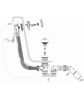 Сифон Omnires CGS TK152-3.01+64-SCR