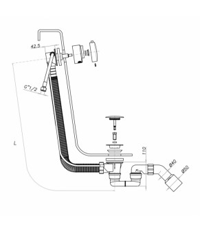 Сифон Omnires CGS TK122-PLUS-3.35+64-SBP
