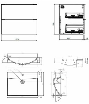 Тумба с раковиной Omnires Dreamset 600x460 DREAMSET6130BP